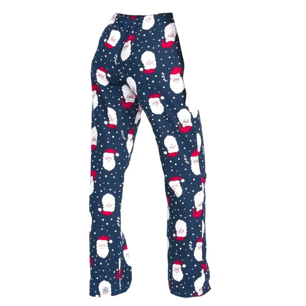Blue Santa Flannel Sleep Lounge Pajama Pants Woman's Size XXL JJ1910 - Picture 2 of 5